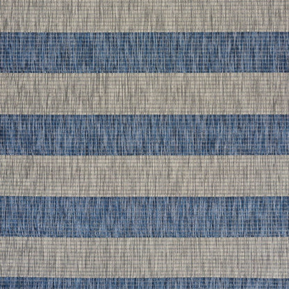 8' X 10' Blue And Gray Indoor Outdoor Area Rug