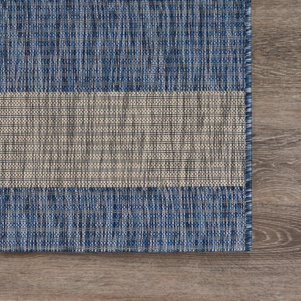 8' X 10' Blue And Gray Indoor Outdoor Area Rug