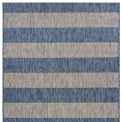 8' X 10' Blue And Gray Indoor Outdoor Area Rug