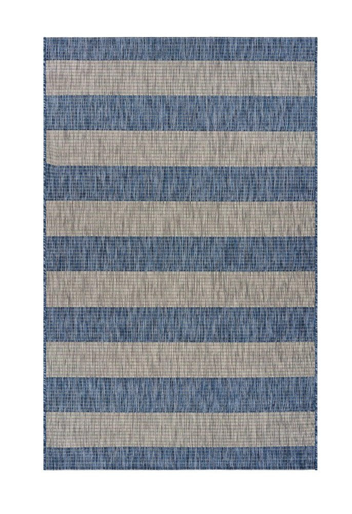 8' X 10' Blue And Gray Indoor Outdoor Area Rug