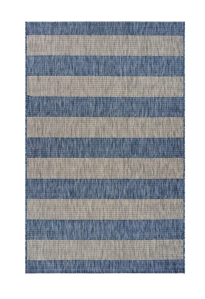 8' X 10' Blue And Gray Indoor Outdoor Area Rug