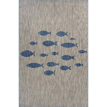 5' X 7' Gray Indoor Outdoor Area Rug
