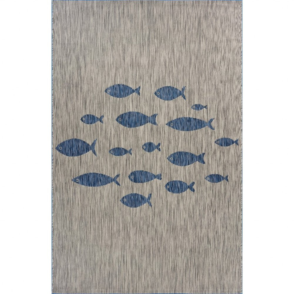 8' X 10' Gray Indoor Outdoor Area Rug
