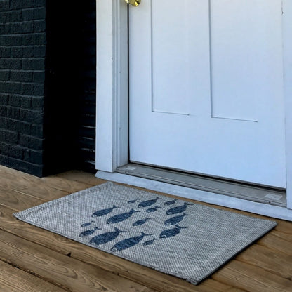 8' X 10' Gray Indoor Outdoor Area Rug