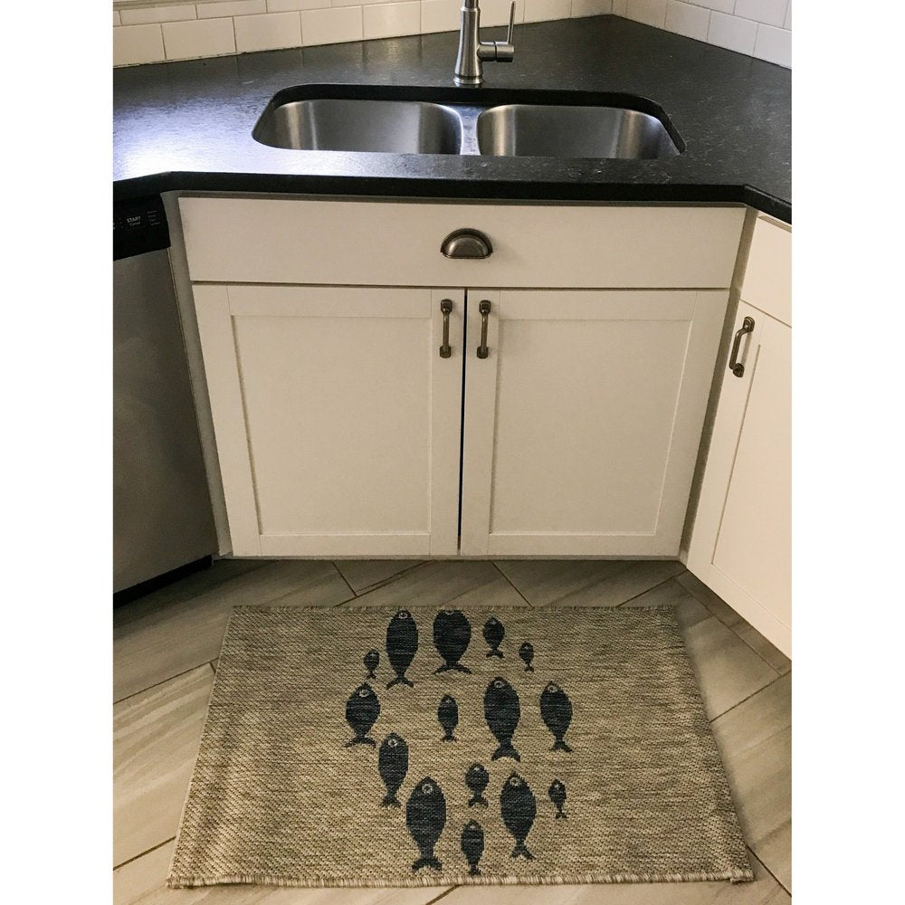 5' X 7' Gray Indoor Outdoor Area Rug