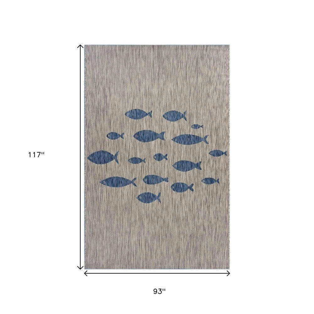 5' X 7' Gray Indoor Outdoor Area Rug