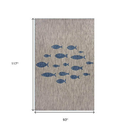 5' X 7' Gray Indoor Outdoor Area Rug