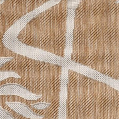 5' X 7' Beige Flamingo Indoor Outdoor Area Rug