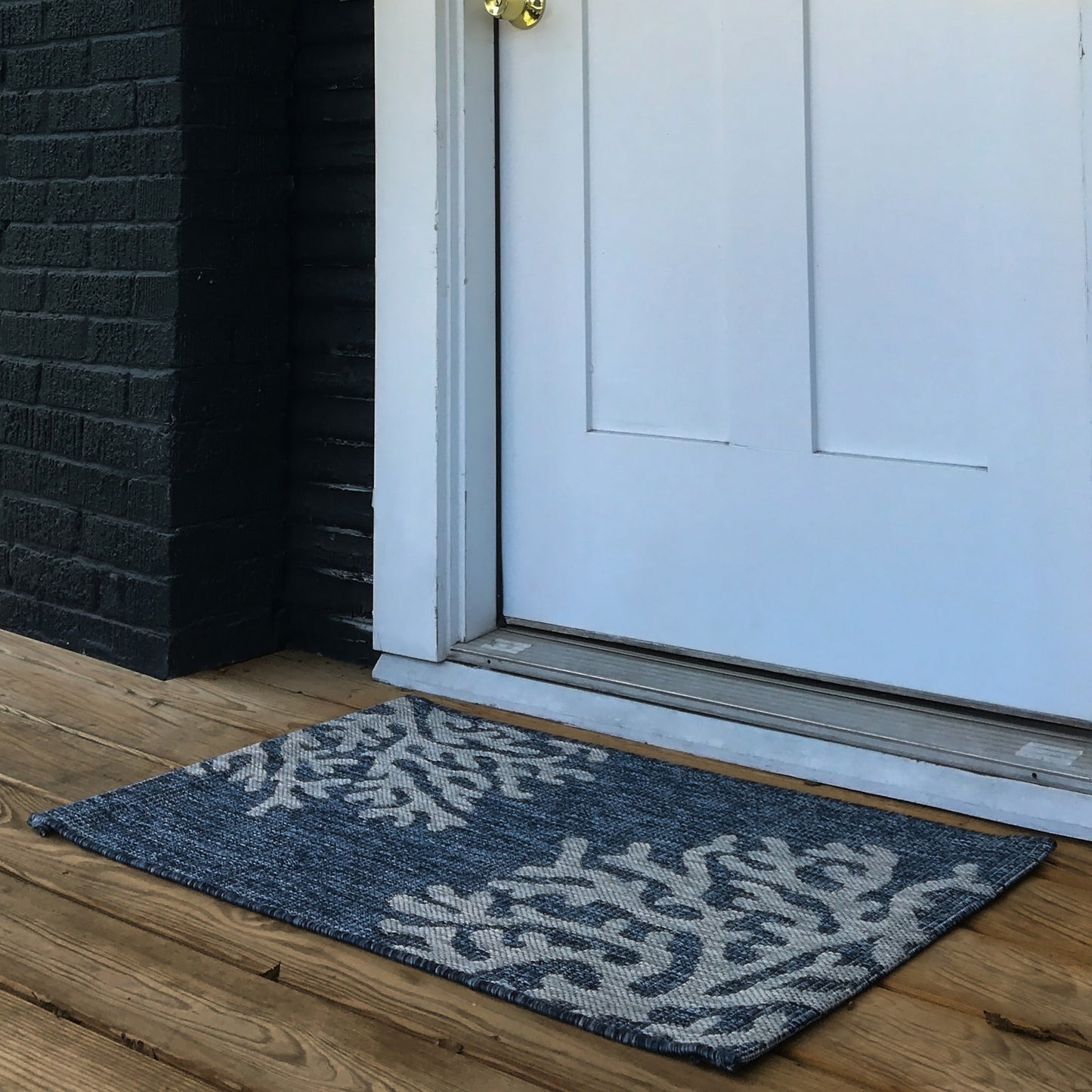 8' X 9' Blue And Gray Indoor Outdoor Area Rug