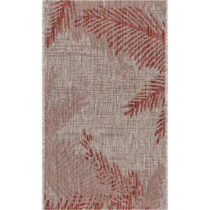 5' X 7' Beige Indoor Outdoor Area Rug