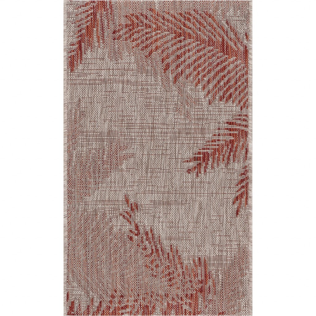 8' X 9' Beige Floral Indoor Outdoor Area Rug