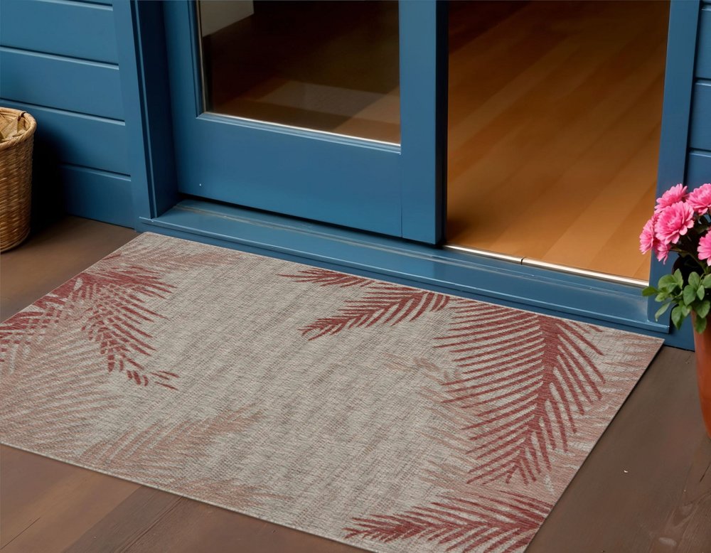 5' X 7' Beige Indoor Outdoor Area Rug