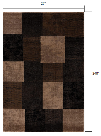 5' X 7' Brown Checkered Dhurrie Area Rug