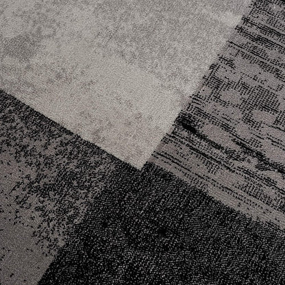 2' X 4' Gray Geometric Blocks Area Rug