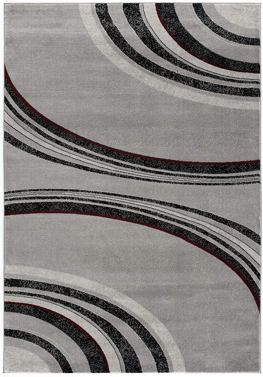 4' X 6' Gray Abstract Power Loom Area Rug