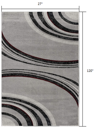 4' X 6' Gray Abstract Power Loom Area Rug