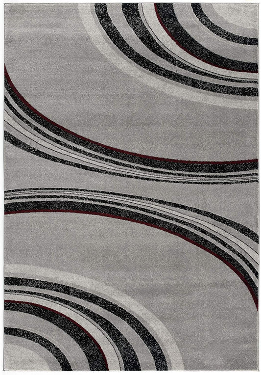 8' X 10' Gray Abstract Dhurrie Area Rug