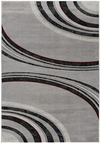 5' X 7' Gray Abstract Dhurrie Area Rug