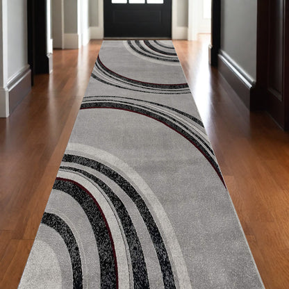 5' X 7' Gray Abstract Dhurrie Area Rug