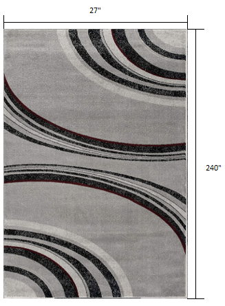 8' X 10' Gray Abstract Dhurrie Area Rug