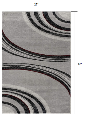 5' X 7' Gray Abstract Dhurrie Area Rug