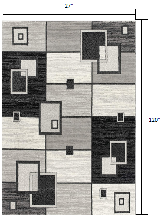 4' X 6' Gray Abstract Power Loom Area Rug