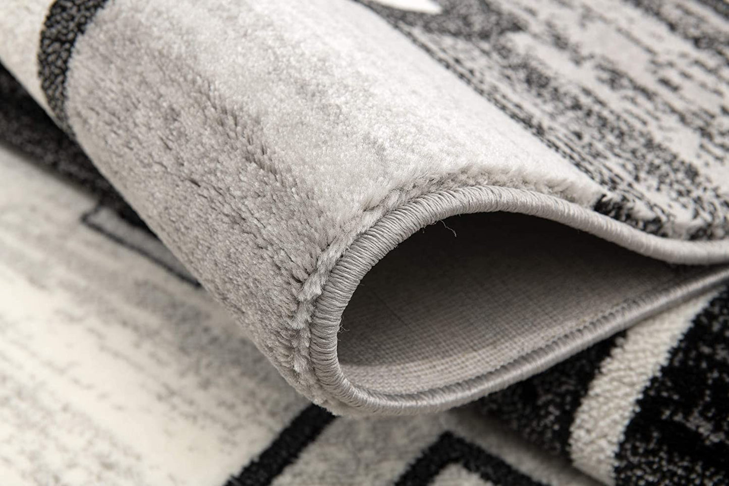 2' X 15' Gray Asymmetric Blocks Runner Rug