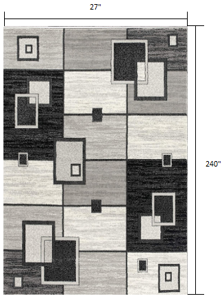 4' X 6' Gray Abstract Power Loom Area Rug