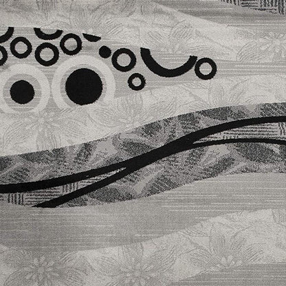 6' X 9' Gray Abstract Dhurrie Area Rug