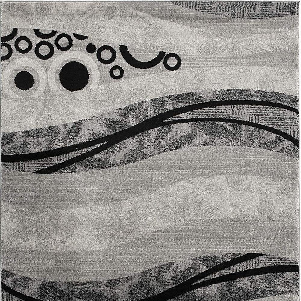 6' X 9' Gray Abstract Dhurrie Area Rug