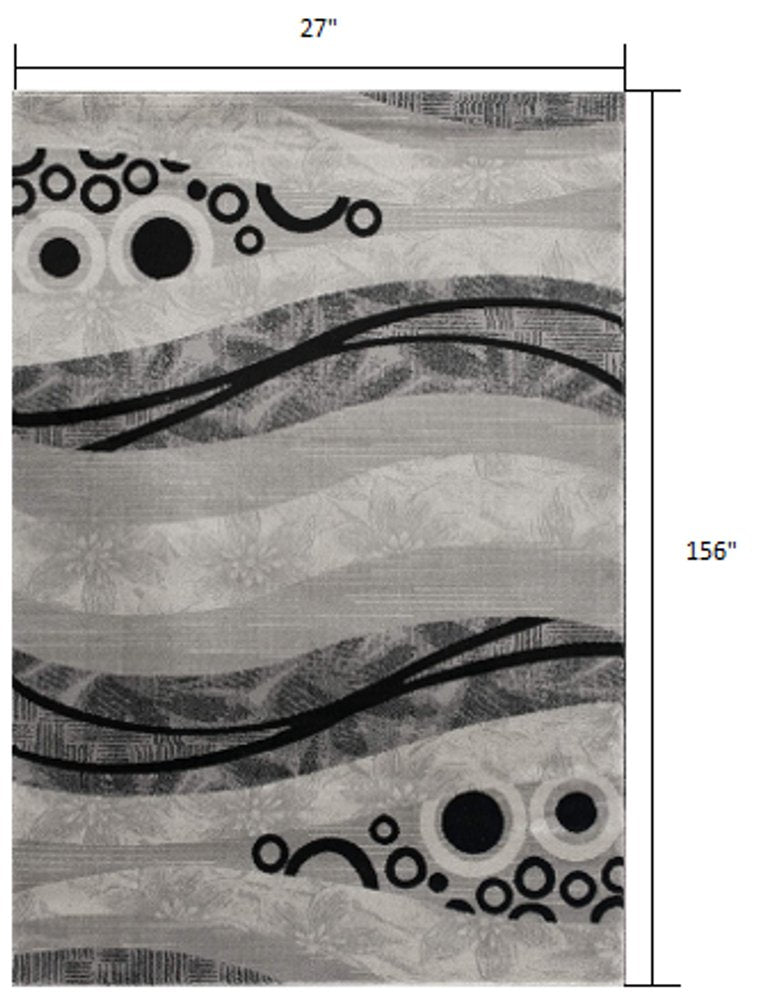 4' X 6' Gray Abstract Power Loom Area Rug