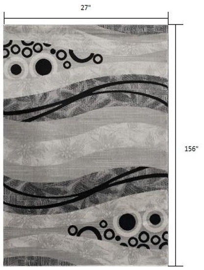 6' X 9' Gray Abstract Dhurrie Area Rug