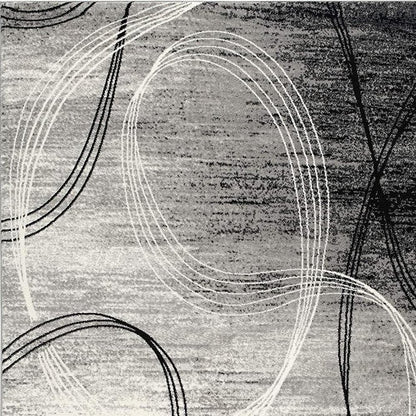 10' Gray Abstract Power Loom Runner Rug