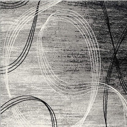 4' X 6' Gray Abstract Power Loom Area Rug