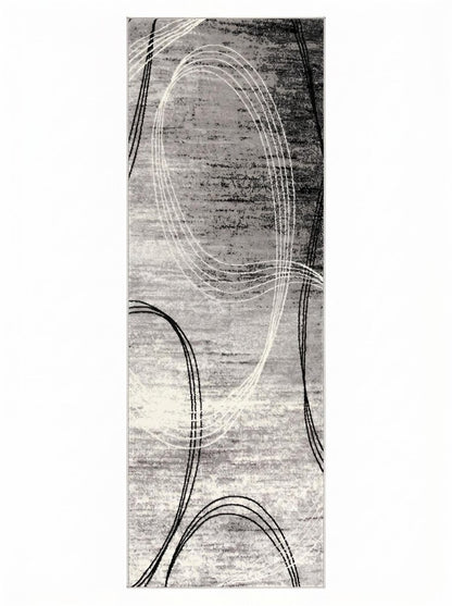 2' X 4' Gray Abstract Dhurrie Area Rug