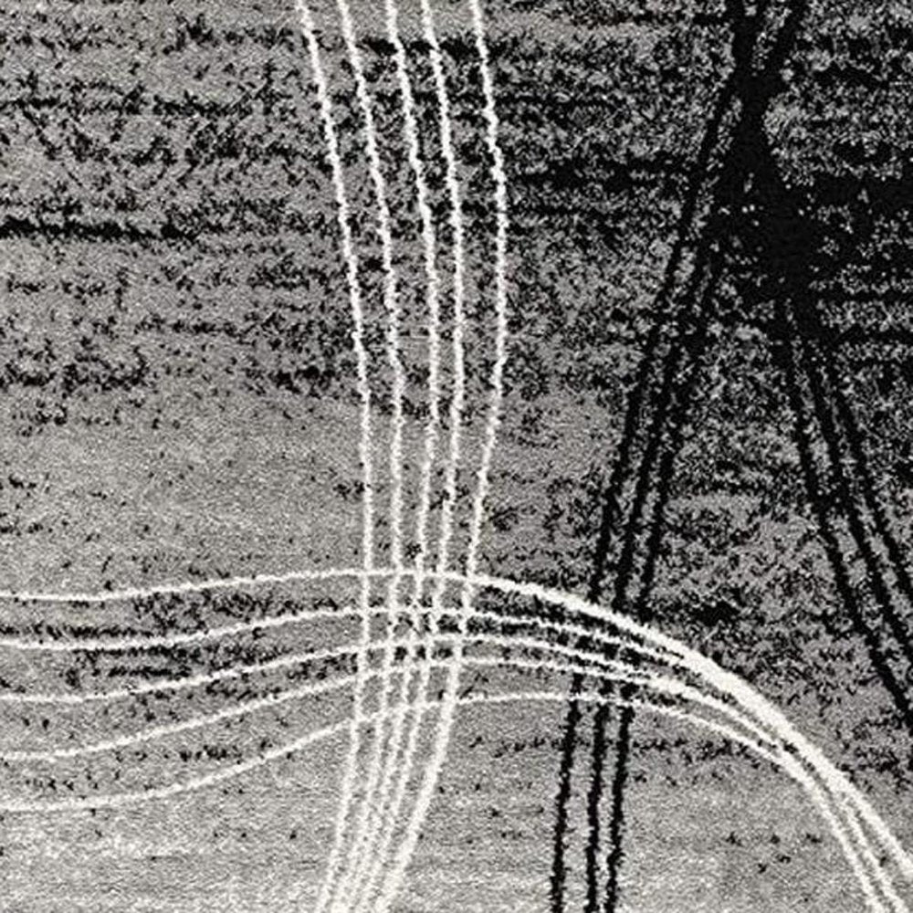 2' X 4' Gray Abstract Dhurrie Area Rug