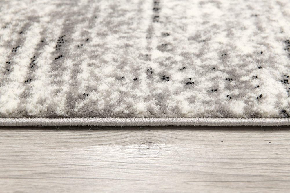 5' X 7' Gray Abstract Dhurrie Area Rug