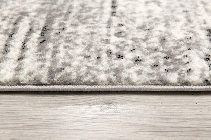 5' X 7' Gray Abstract Dhurrie Area Rug