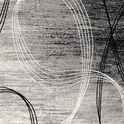 2' X 4' Gray Abstract Dhurrie Area Rug