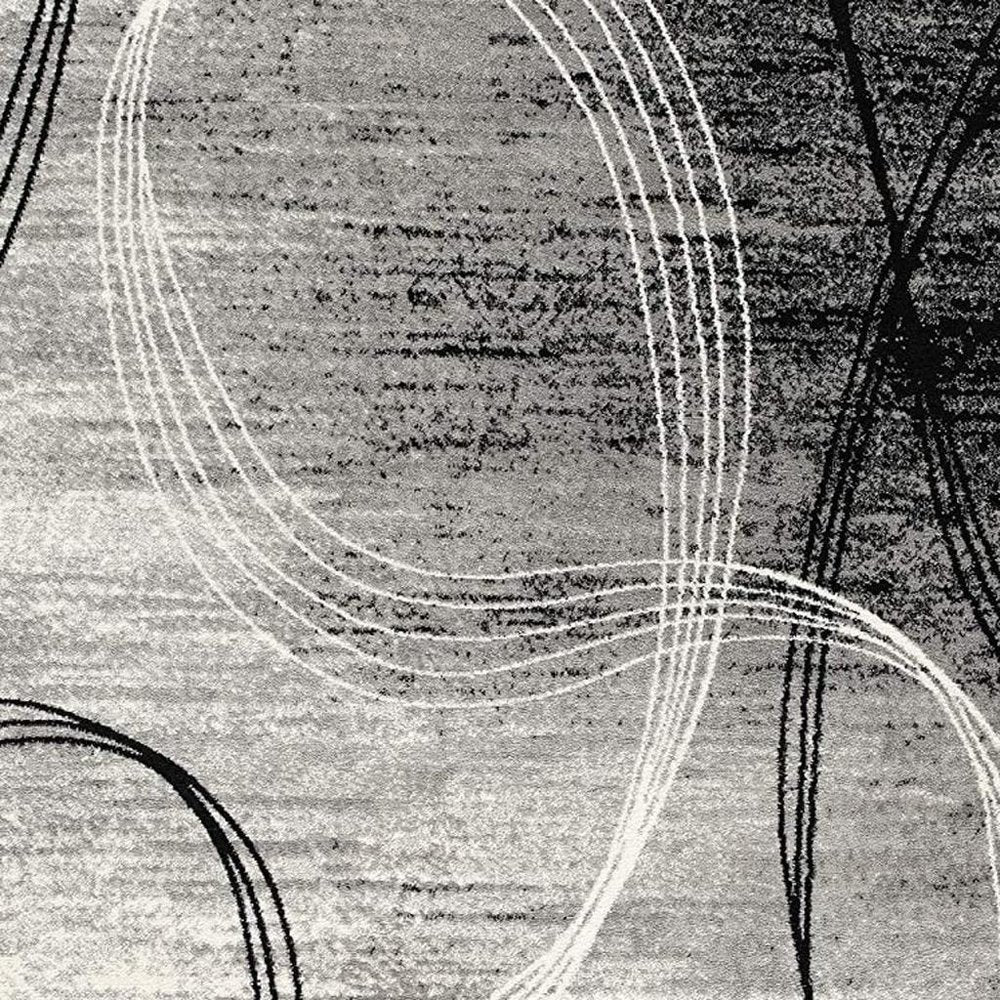 5' X 7' Gray Abstract Dhurrie Area Rug