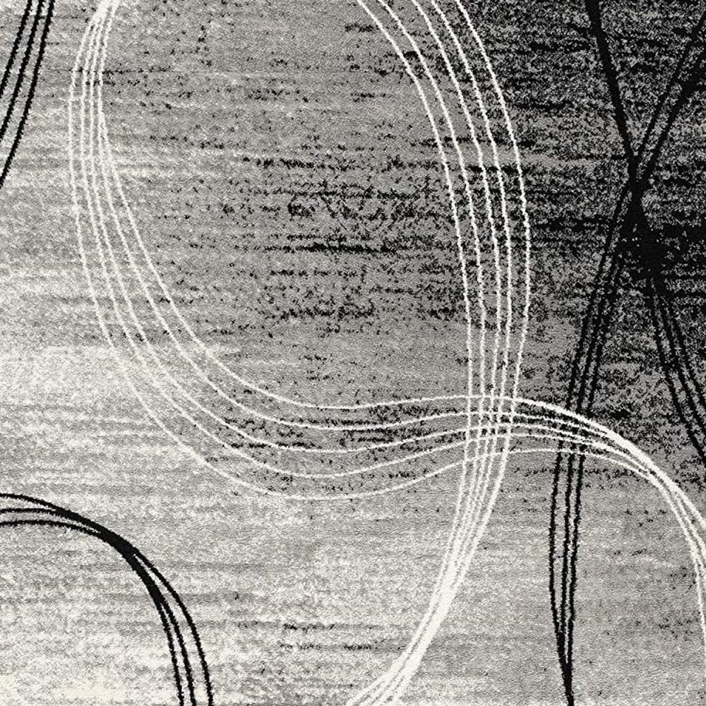 6' X 9' Gray Abstract Dhurrie Area Rug