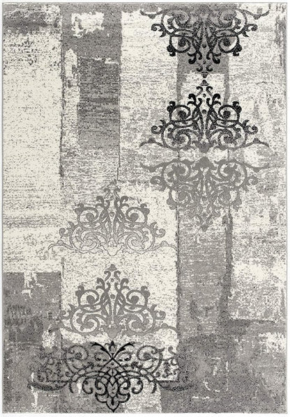 2' X 8' Gray Faded Filigree Pattern Runner Rug