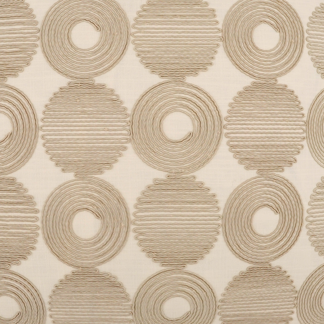 D.V. KAP HOME 3939-YARD Foster Fabric Transitional, Embroidery, Circular - Dots  Tan,Taupe   - Foster