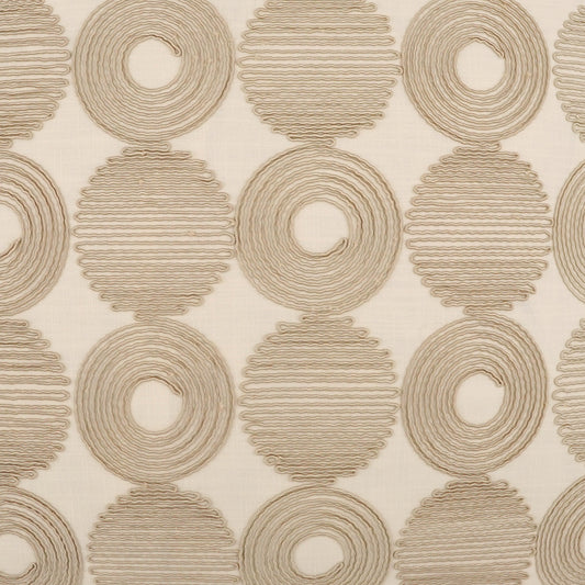D.V. KAP HOME 3939-YARD Foster Fabric Transitional, Embroidery, Circular - Dots  Tan,Taupe   - Foster