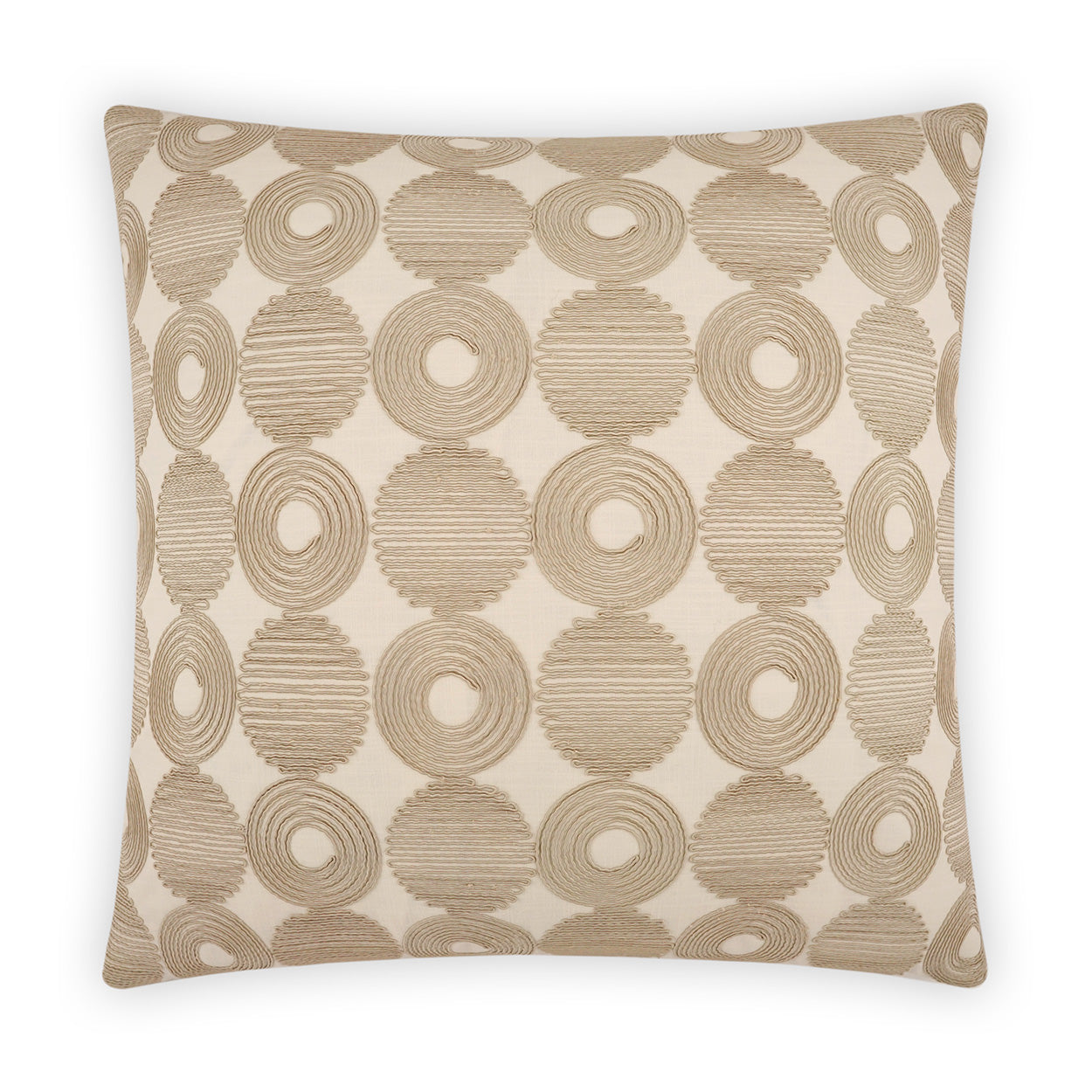 D.V. KAP HOME   24" x 24" Foster Pillow Transitional, Embroidery, Circular - Dots    - 3939-2424