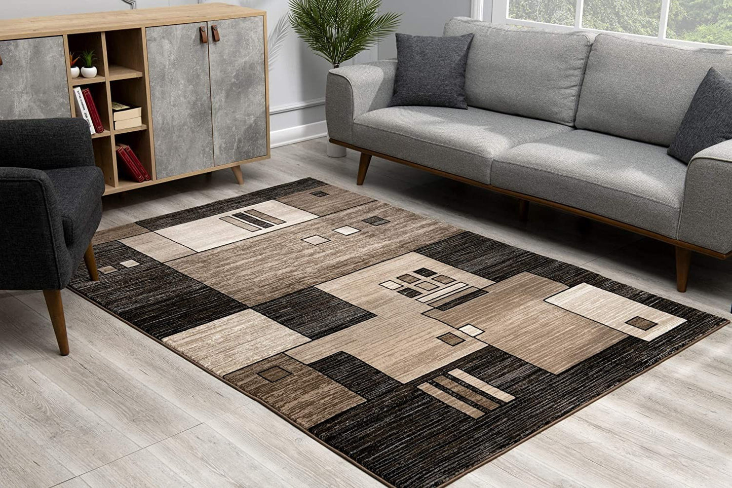 8' X 10' Beige Abstract Dhurrie Area Rug