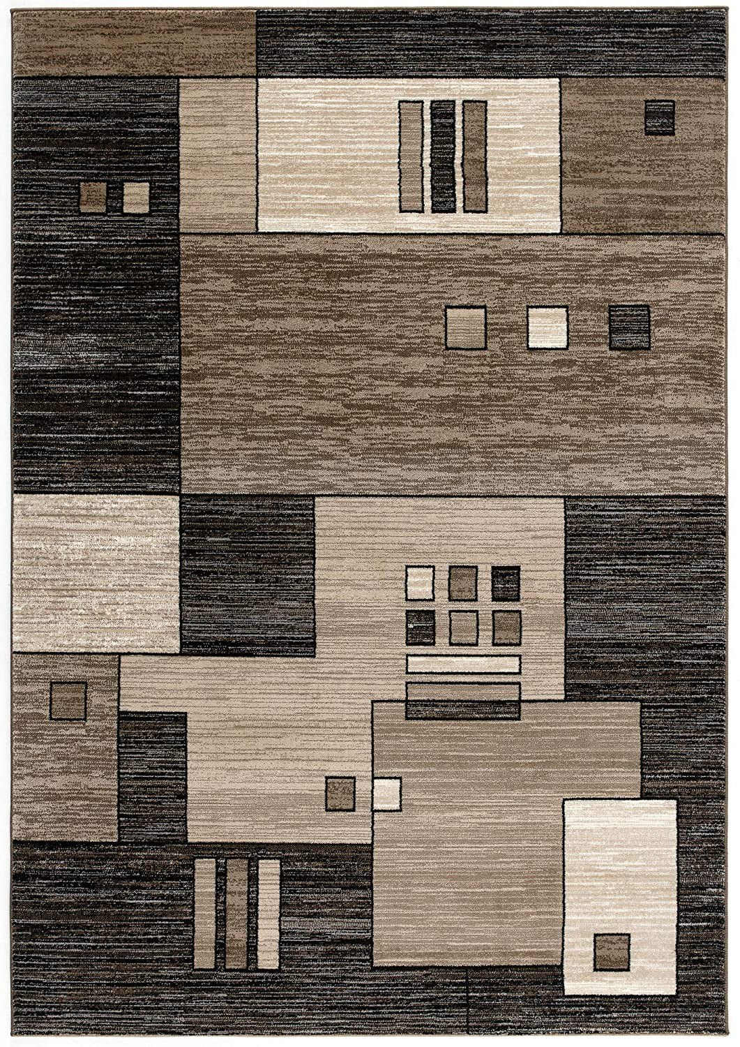 5' X 7' Beige Abstract Dhurrie Area Rug