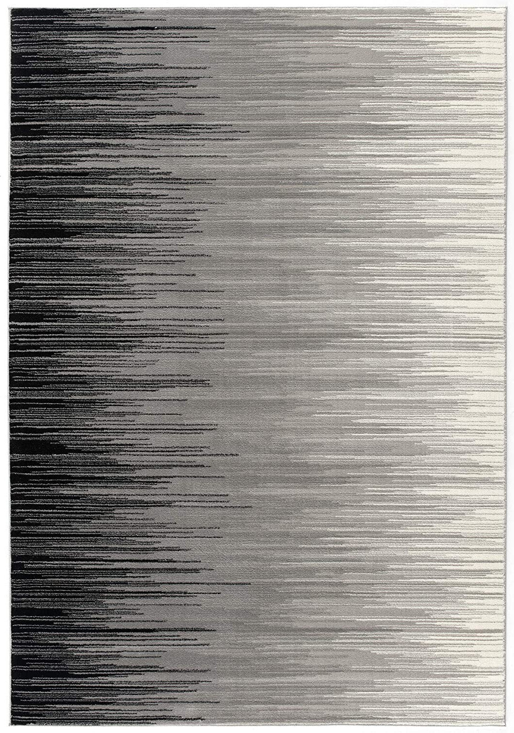 3' X 5' Black Abstract Power Loom Area Rug