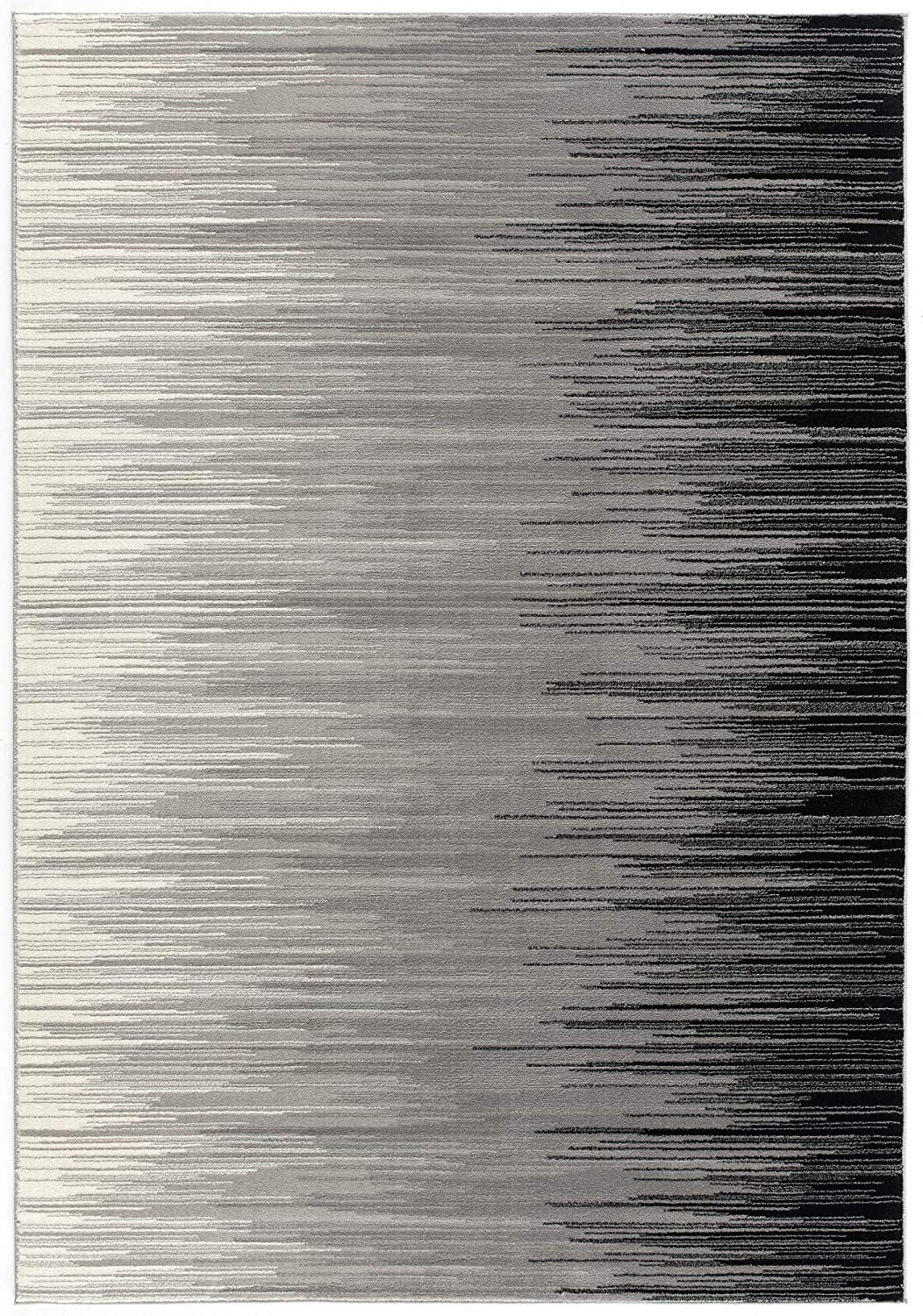 3' X 5' Black Abstract Power Loom Area Rug