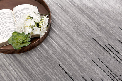 2' X 4' Black Abstract Dhurrie Area Rug